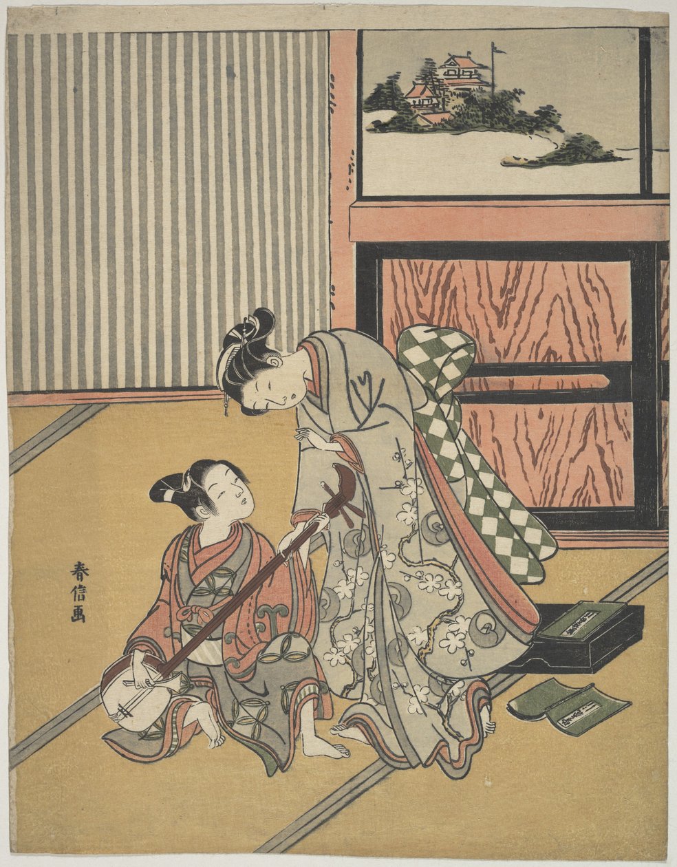 Musiklektionen av Suzuki Harunobu