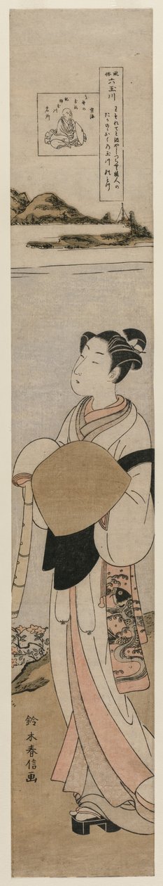 Prästen Kukai vid floden Tama vid berget Koya..., sent 1760-tal. av Suzuki Harunobu