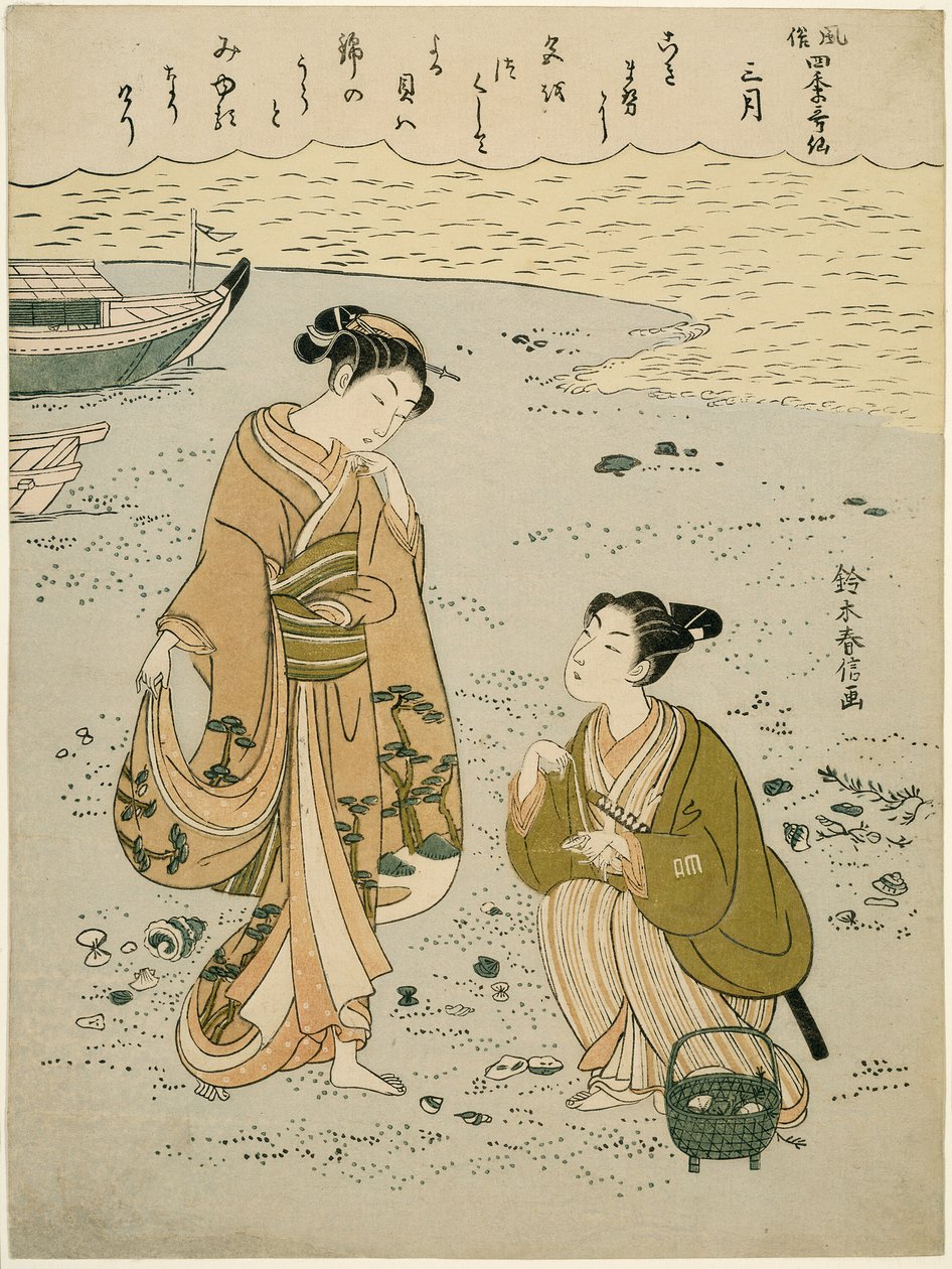 Den tredje månaden (Sangatsu), från serien "Populära versioner av odödliga poeter i fyra årstider (Fuzoku shiki kasen)" av Suzuki Harunobu