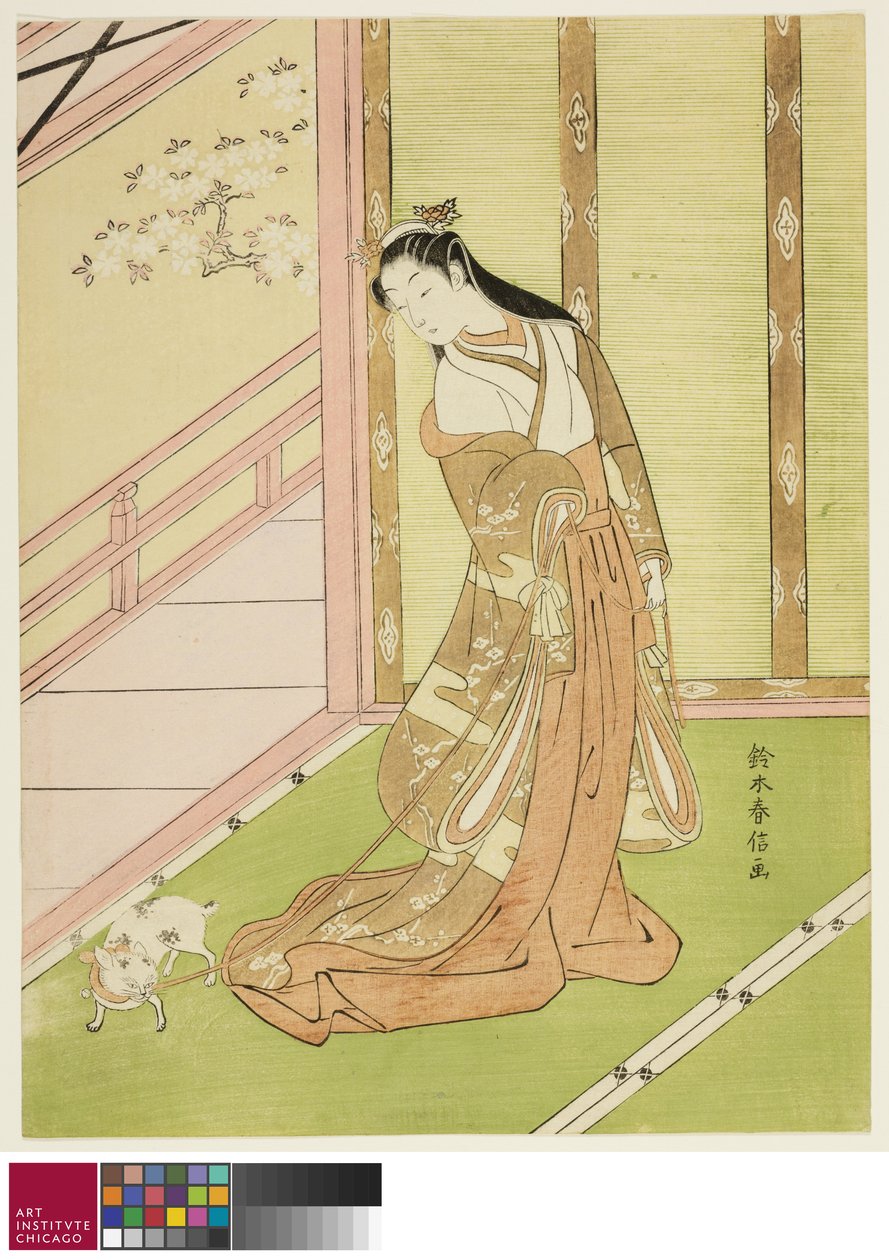 Den tredje prinsessan och hennes husdjurskatt, c.1767/68 av Suzuki Harunobu