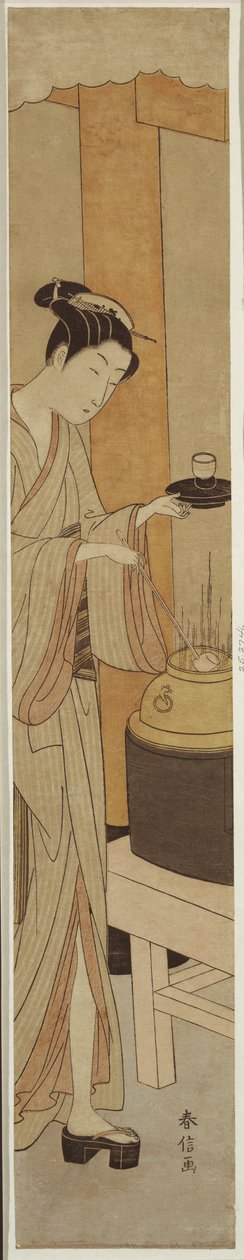 Servitrisen Osen från Kagiya Teahouse av Suzuki Harunobu