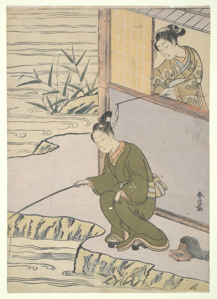 Kittla fiskaren av Suzuki Harunobu