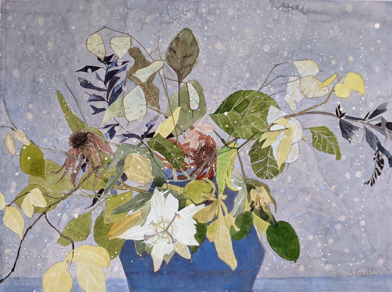 Höststjälkar, 2022 (akvarell på papper) av Suzy Fasht