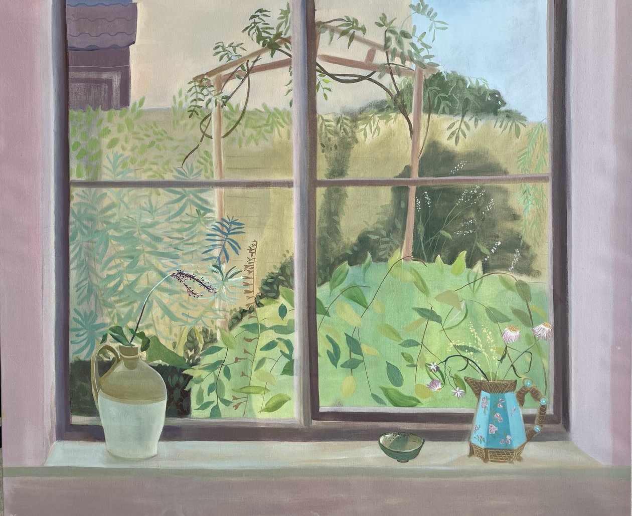 Looking Out, oktober, 2024 (olja på linne) av Suzy Fasht