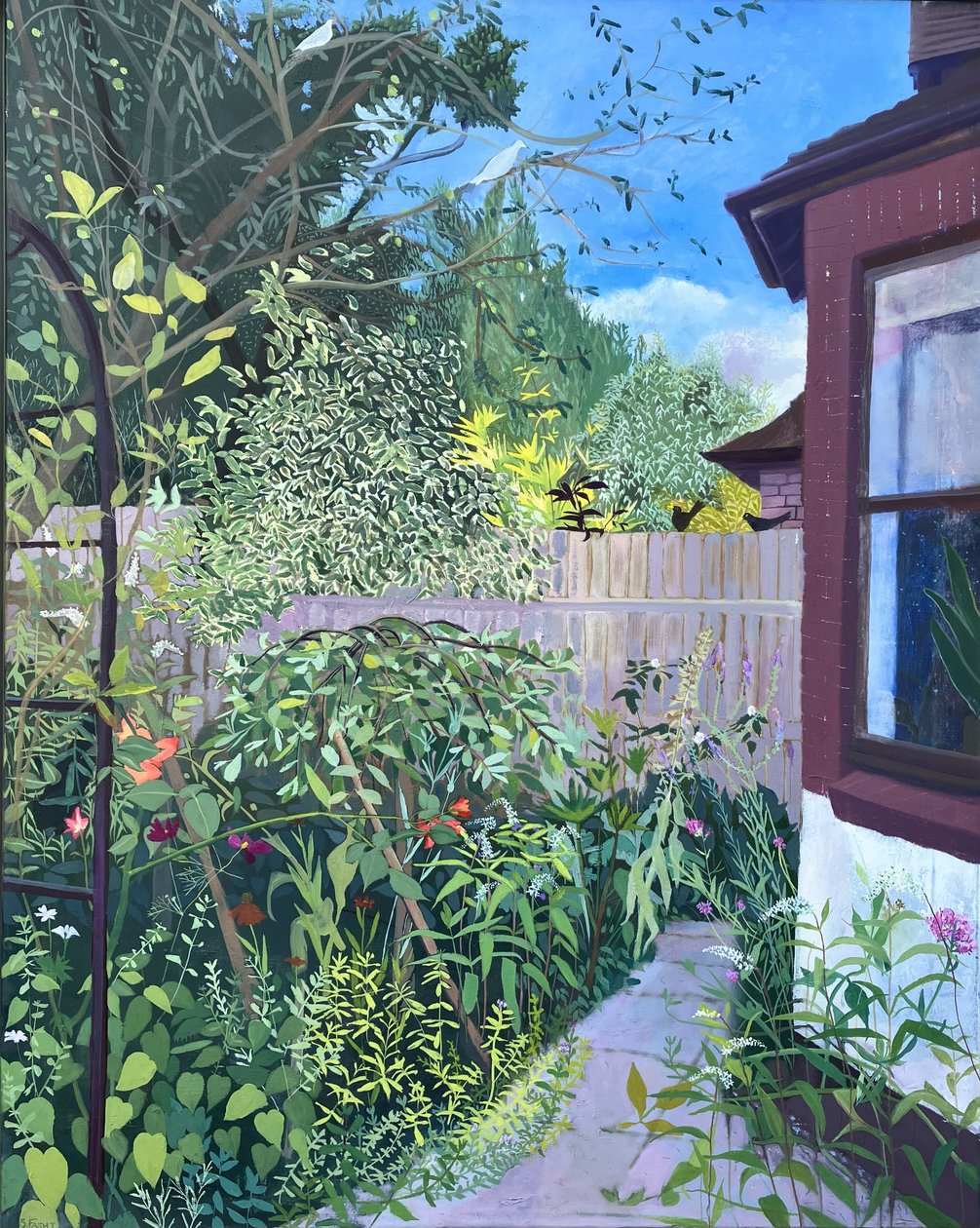 En sommardag, 2025 (olja på linne) av Suzy Fasht