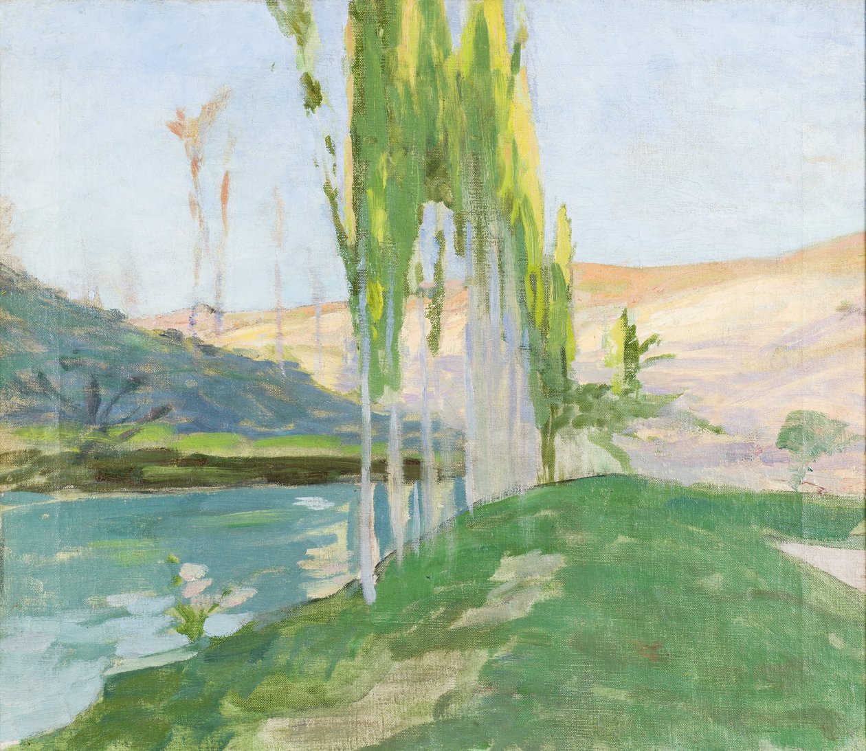 Poplar som växer nära ett vattendrag av Sven Richard Bergh