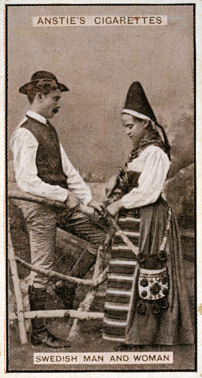 Svensk man och kvinna, från ett sent 1800-talsfotografi av Swedish Photographer