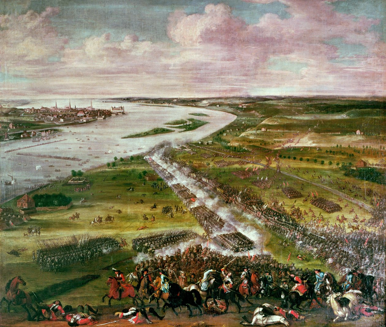 Slaget vid korsningen av Dvina, 1701 av Swedish School