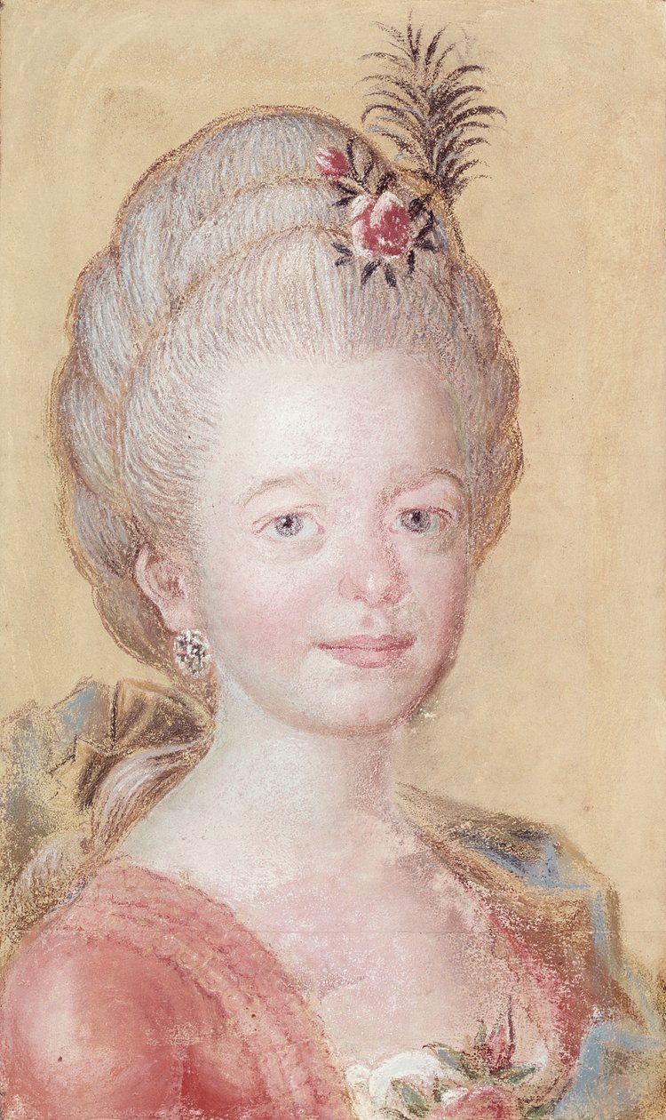 Porträtt av Carl Linnés dotter (1707-78) (pastell på papper) av Swedish School