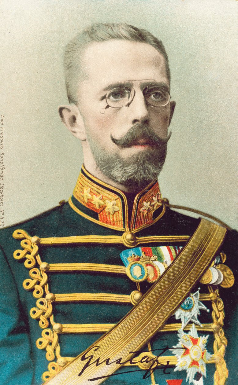 Gustaf V, kung av Sverige (färgfoto) av Swedish Photographer