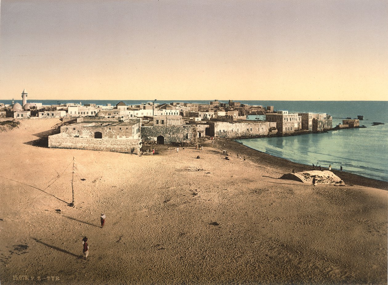 View of Tyre, ca 1880-1900 (fotokrom) av Swiss Photographer