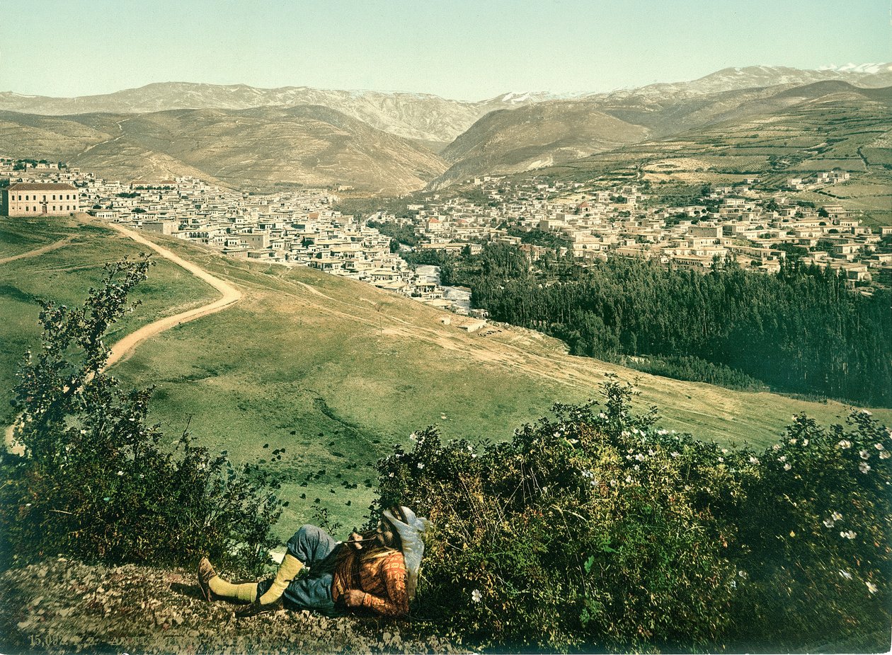 Zahleh, Anti-Libanon, ca 1880-1900 (fotokrom) av Swiss Photographer
