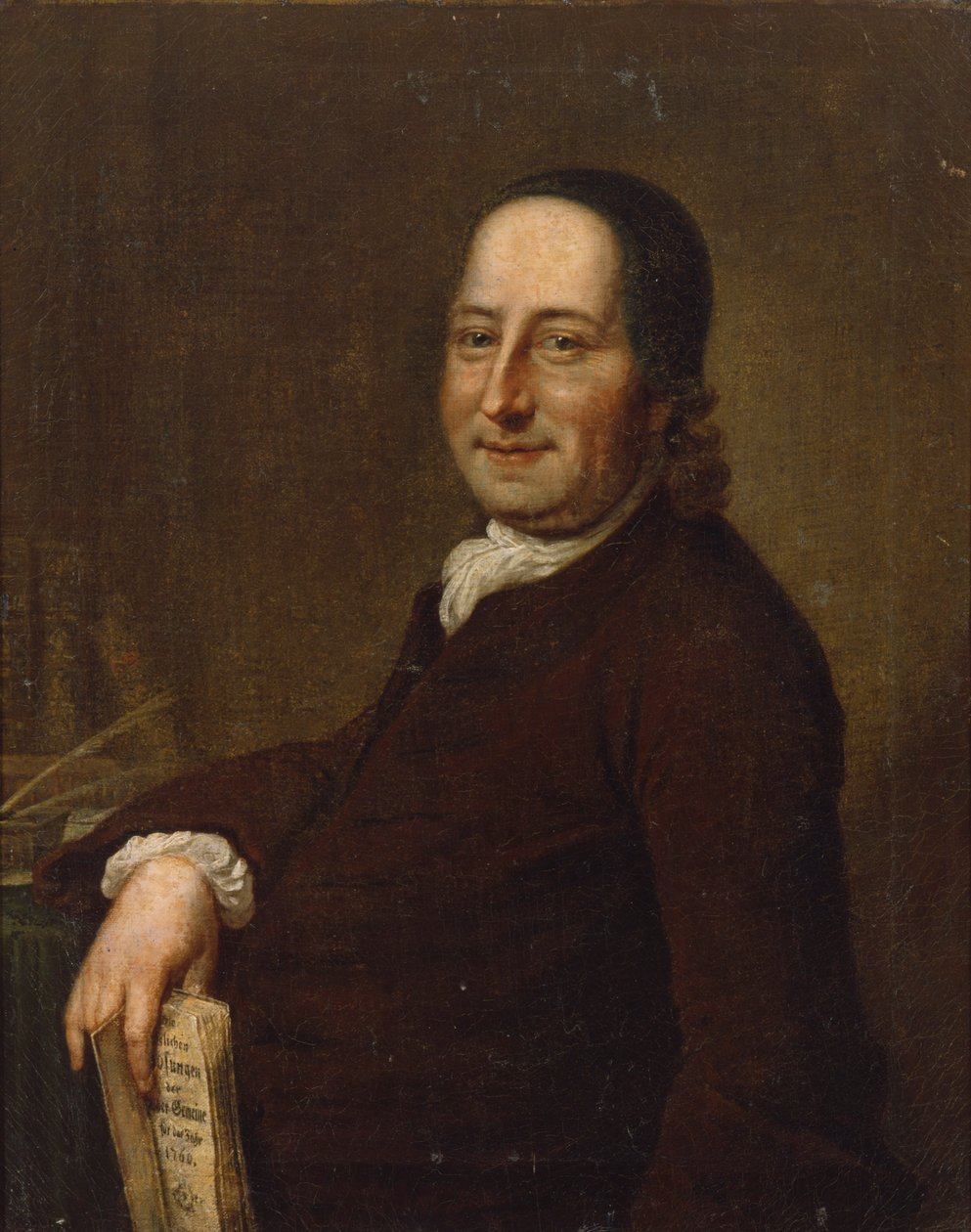 Nicholaus Ludwig greve von Zinzendorf med Daily Watchwords, 1761 av Swiss School