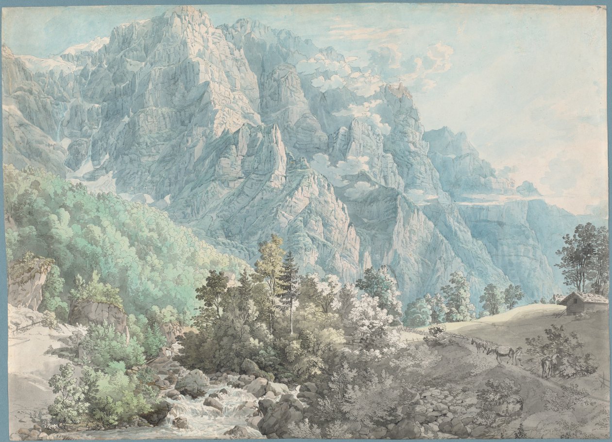 Glärnischmassivet i Schweiz av Swiss 18th Century