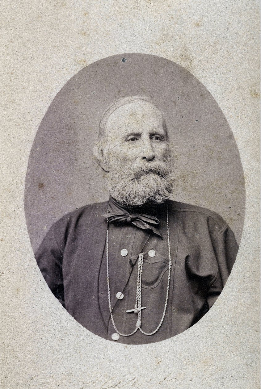 Giuseppe Garibaldi (1807-1882), italiensk politiker. Runt 1875. Fotografi av verkstaden Lacomée och Lacroix. Genève. av Swiss Photographer