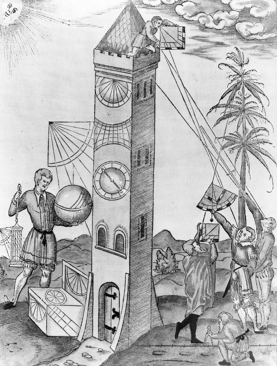En illustration från Sebastian Munsters Rudimenta Mathematica, 1551 av Swiss School