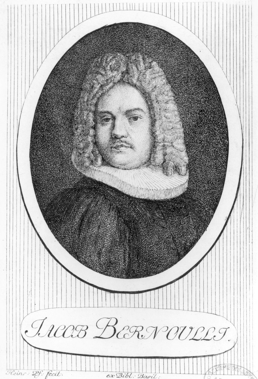 Porträtt av Jacques Bernoulli (1654-1705) av Swiss School