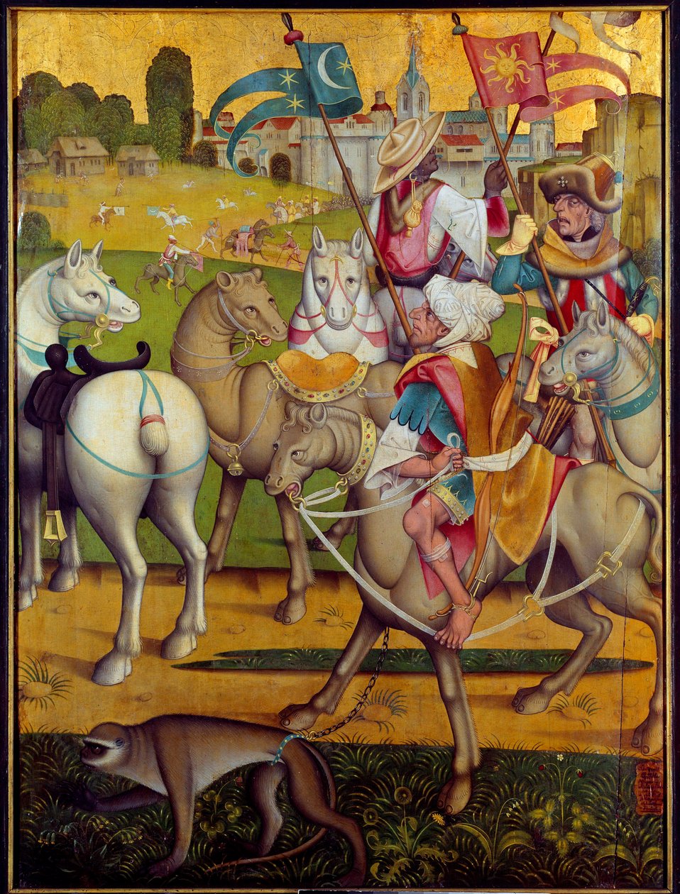 The Riding of the Magi Kings Målning av den schweiziska skolan. 1460 ca. Dijon, Museum of Fine Arts av Swiss School