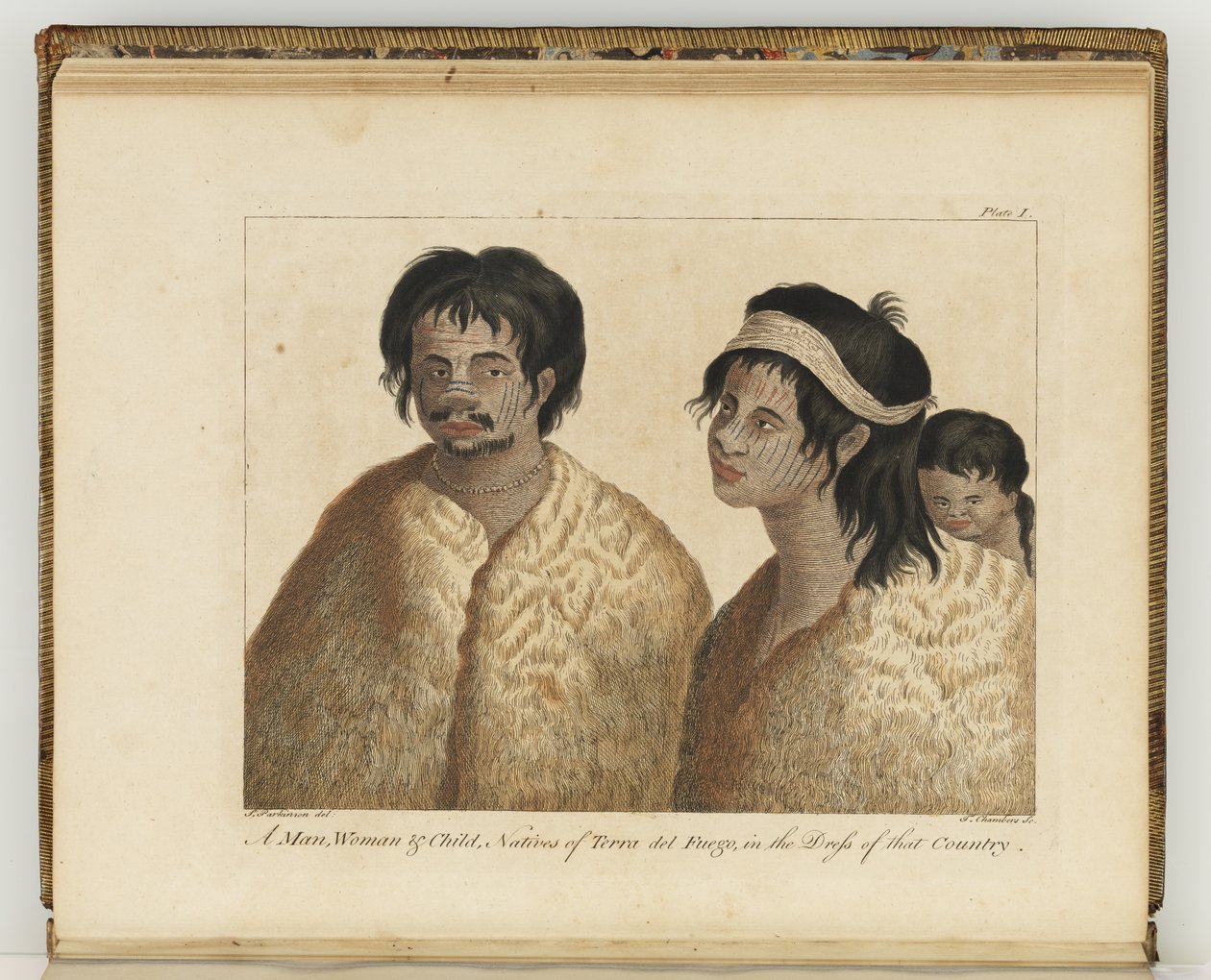 Natives of Tierra del Fuego, illustration från "A journal of a voyage to the South Seas: in His Majesty