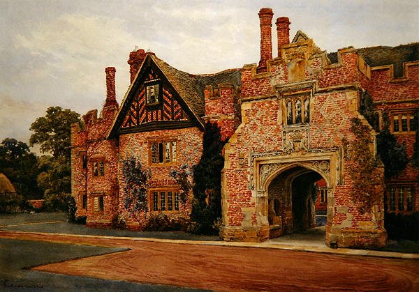 Compton Wynyates, Warwickshire (akvarell på papper) av Sydney Currie