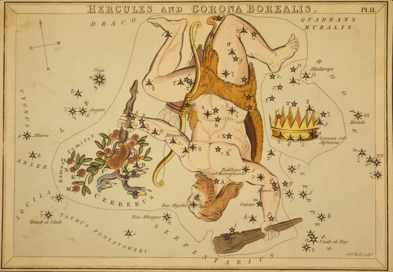 Hercules och Corona Borealis, Illustration från 