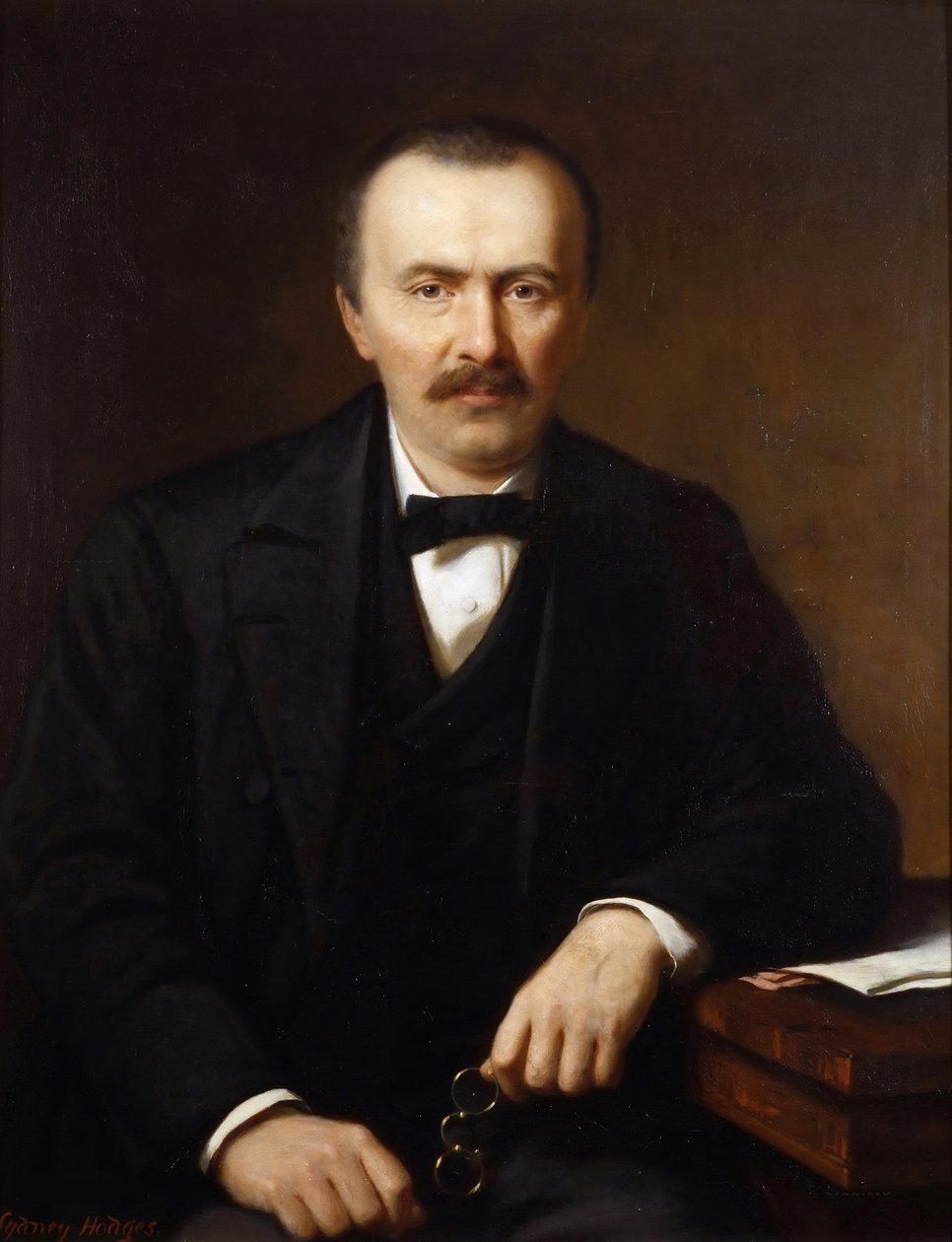 Porträtt av Heinrich Schliemann 1822-1890, ca 1866. av Sydney Hodges