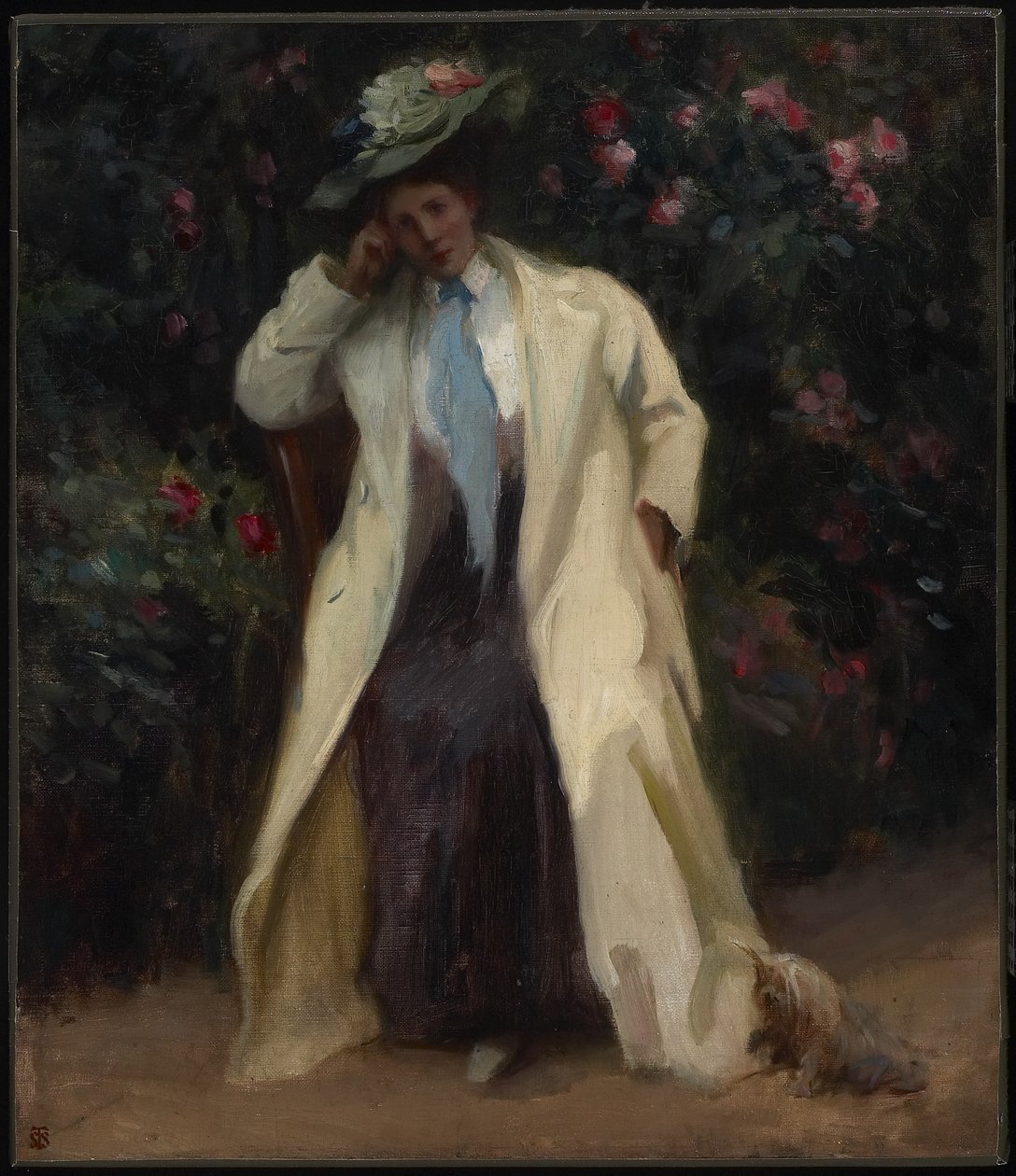 Lady with a Dog, ca 1898 (olja på dukskiva) av Sydney Strickland Tully