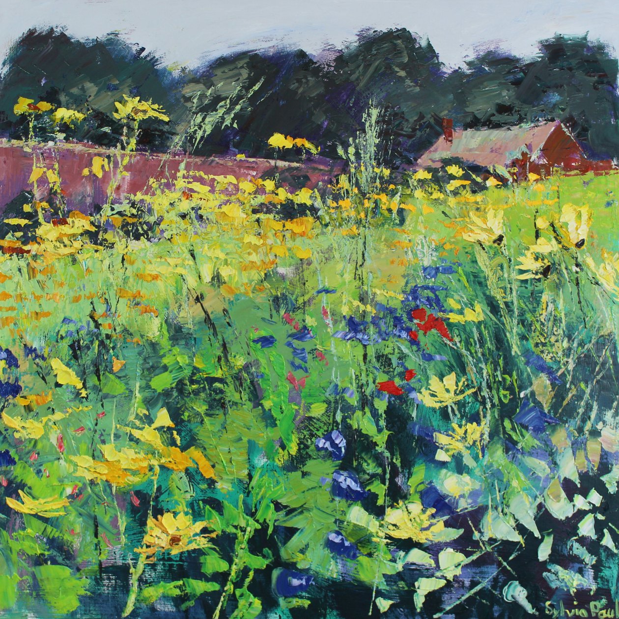 Beyond the Meadow, 2025 (akryl) av Sylvia Paul