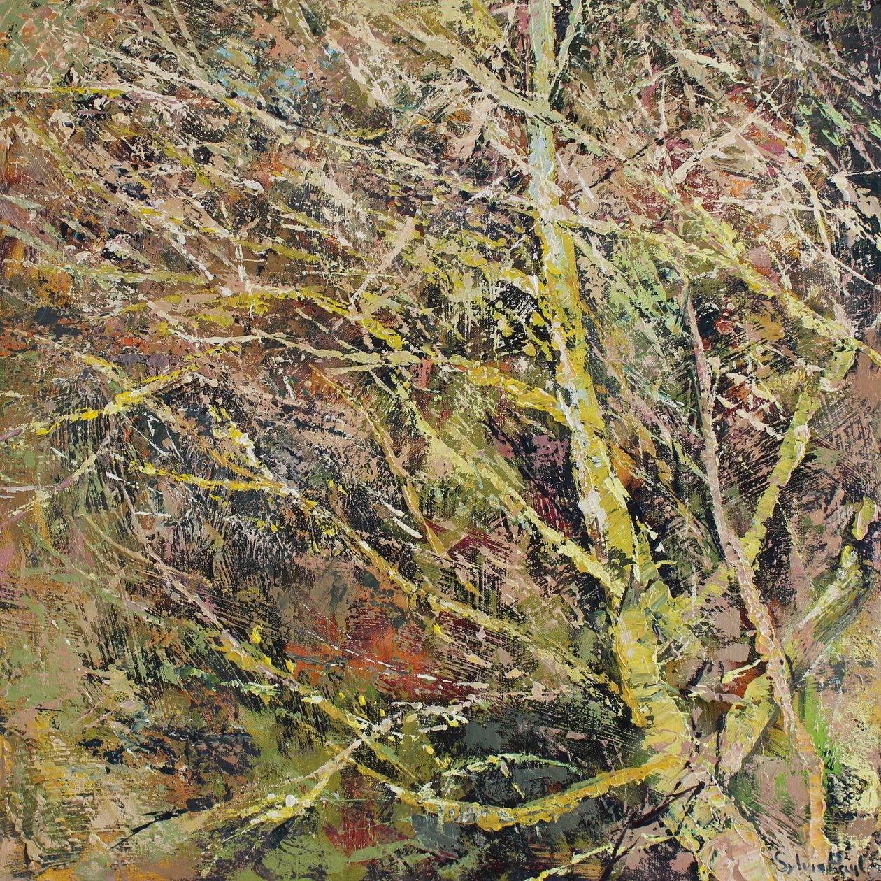 Entwined, 2025 (akryl) av Sylvia Paul
