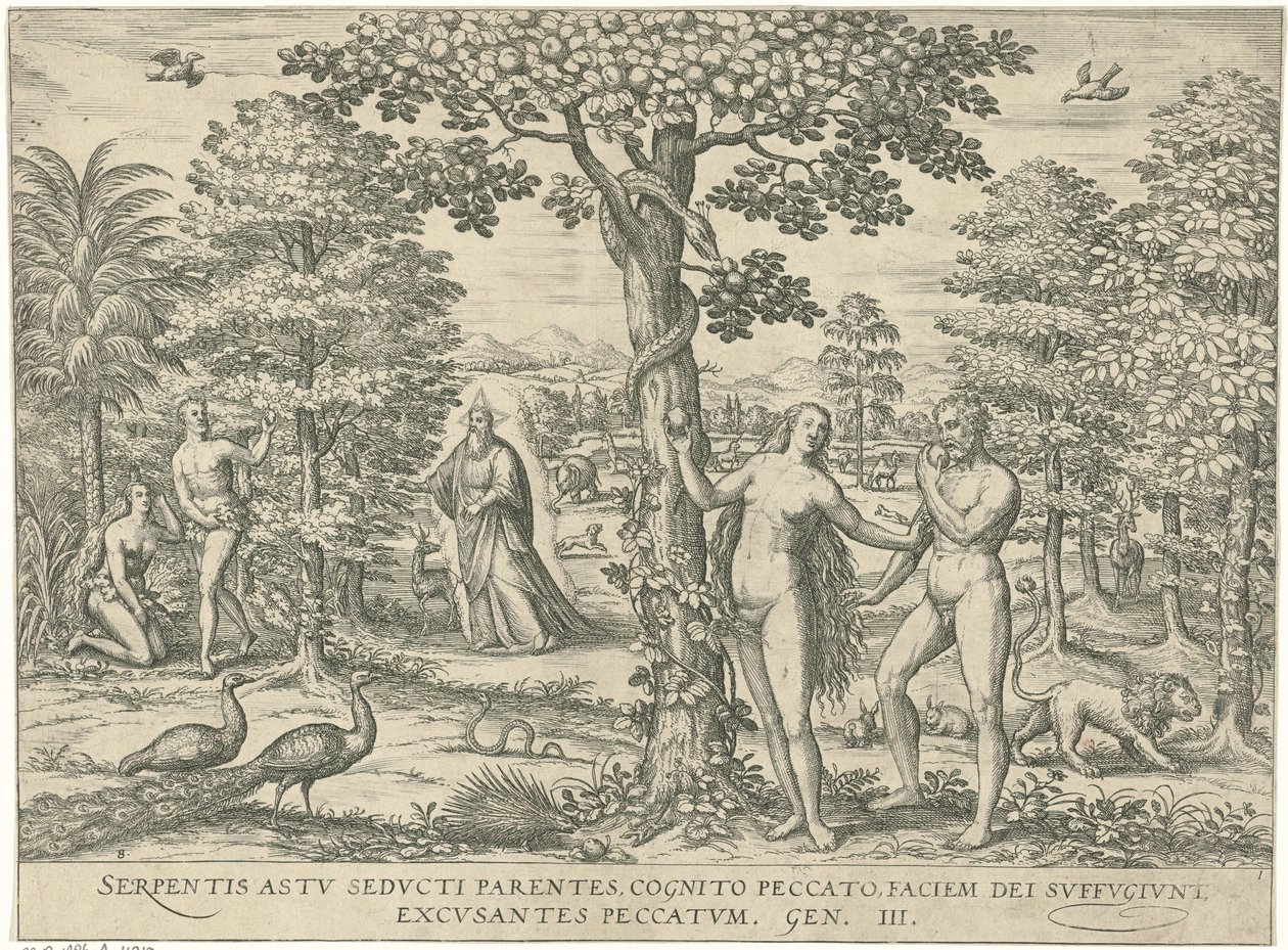 Zondenval Figur och bilder Bibeln (serietitel) av Symon Novelanus (attributed to)