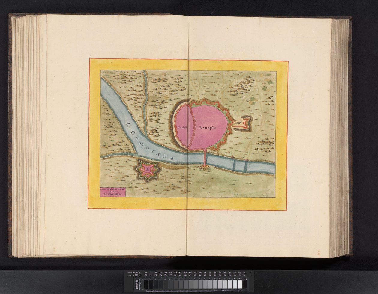 Utsikt över Cádiz udde Gades Ab Occiduis Insulae Partibus (titel på objekt) av Symon Novelanus (possibly)