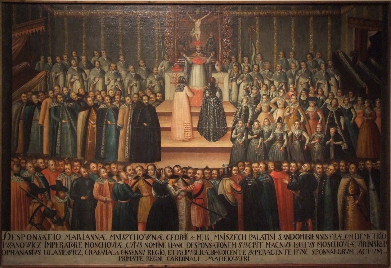 Trolovningen in absentia av Marina Mniszech och False Demetrius i Krakow den 12 november 1605, Earl av Szymon Boguszowicz