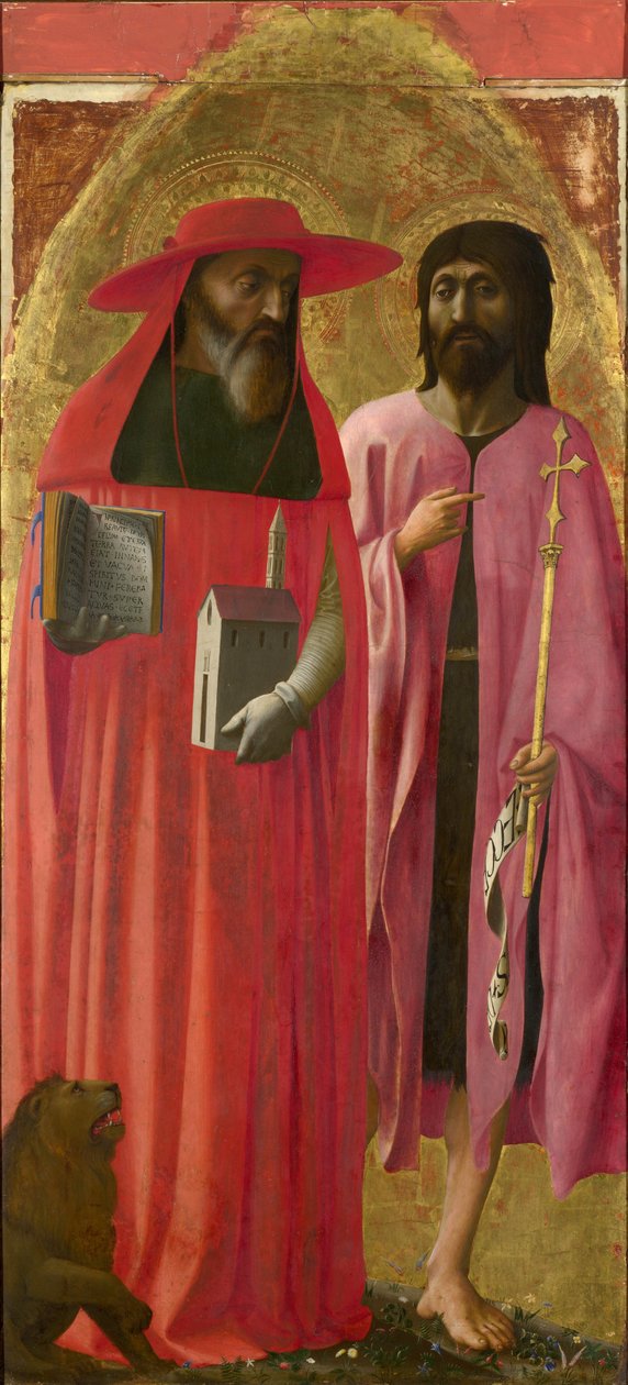 S:t Hieronymus och St. Johannes Döparen, ca 1428-29 (äggtempera på poppel) av Tommaso Masaccio