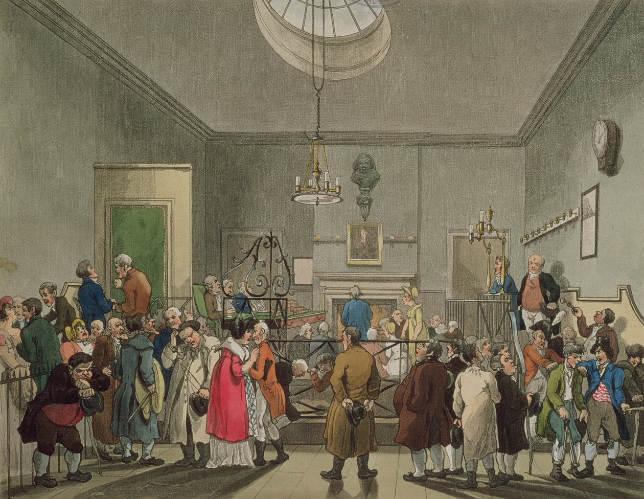 Bow Street Office, från Ackermanns "Microcosm of London" av Pugin and Rowlandson