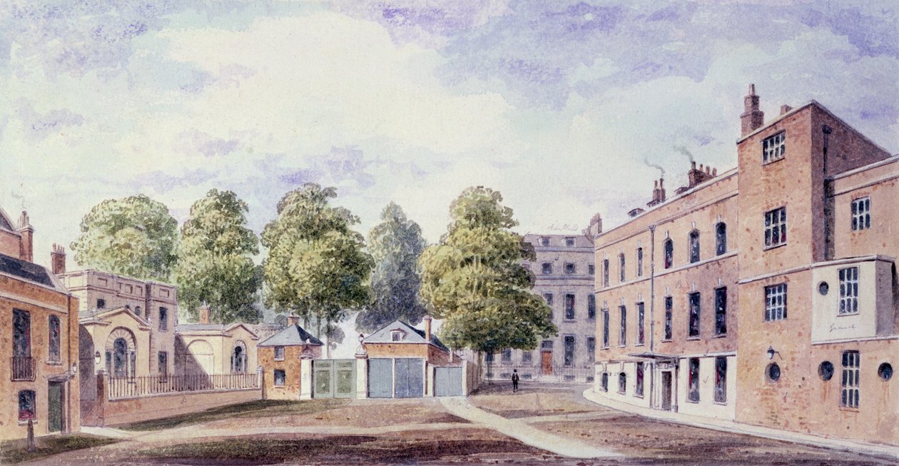 Utsikt över Whitehall Yard, 1828 av T. Chawner