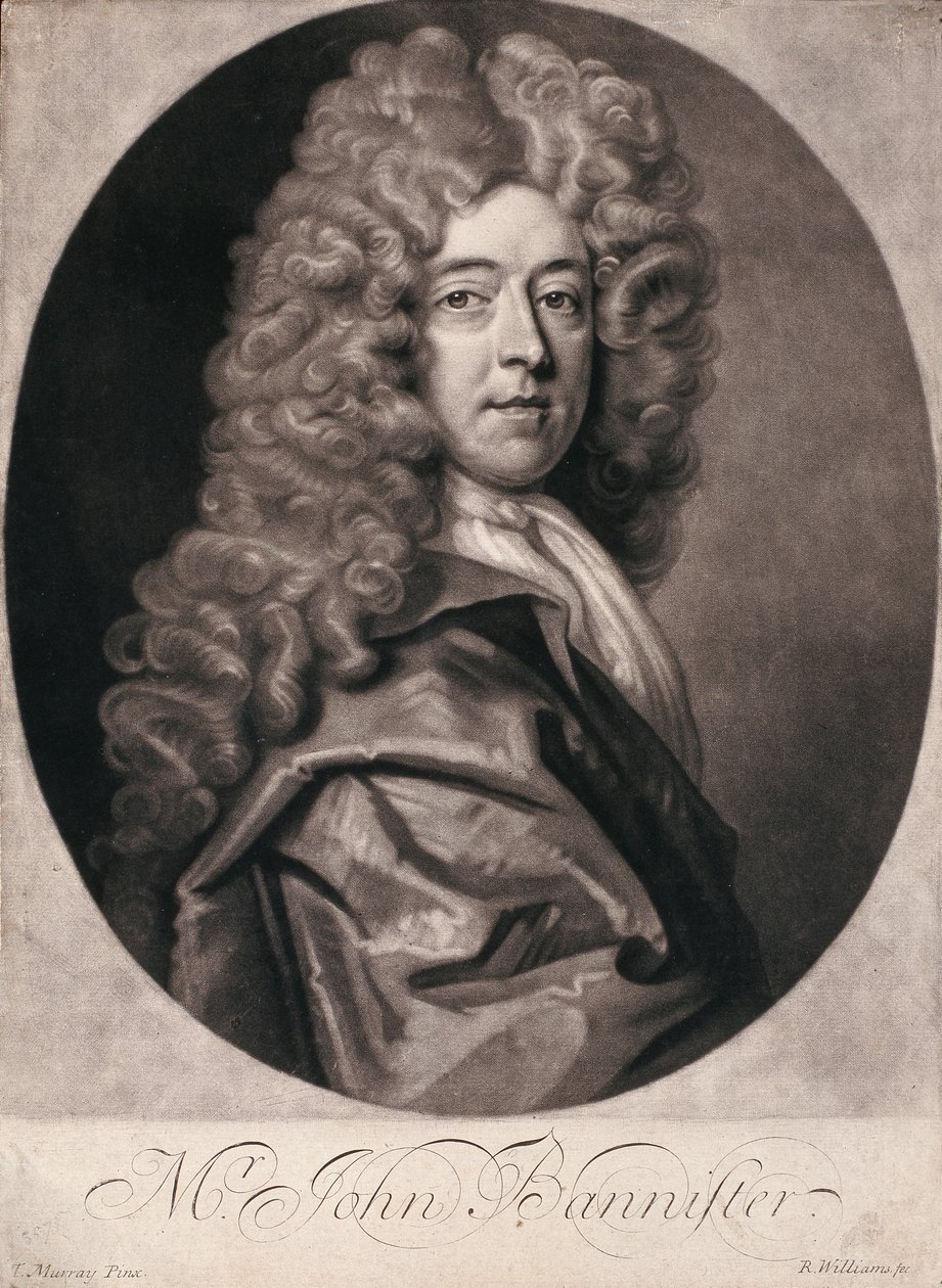 John Bannister (ca 1625-79) graverad av R. Smith (mezzotint) av T. Murray