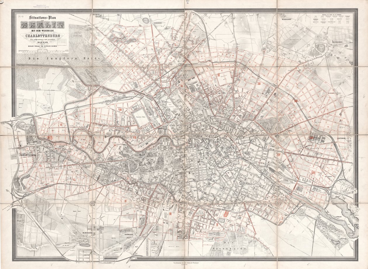 Situations-Plan von Berlin mit dem Weichbilde und Charlottenburg neu aufgenommen und gezeichnet von Sineck av T. Sineck