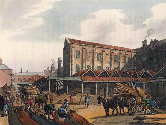 Leadenhall Market, från Ackermanns Microcosm of London (tryck) av T. and Pugin Rowlandson