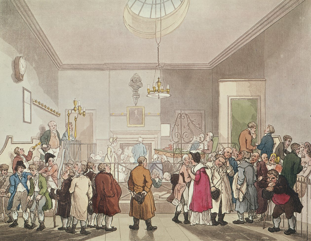 The Betting Post, sent 1700-tal (akvatint) av T. and Pugin Rowlandson