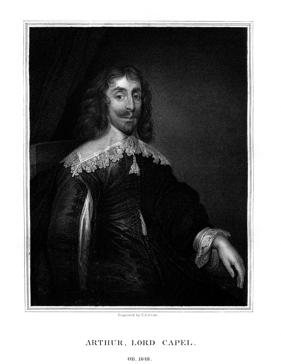 Arthur Capel, 1:e baron Capel, engelsk rojalist, 1825. av T. A. Dean