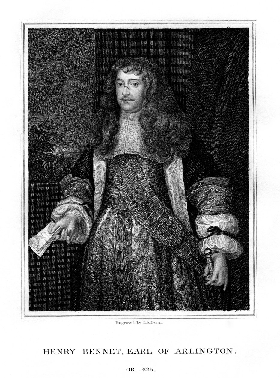 Henry Bennet, 1:e jarl av Arlington, engelsk statsman, 1828. av T. A. Dean