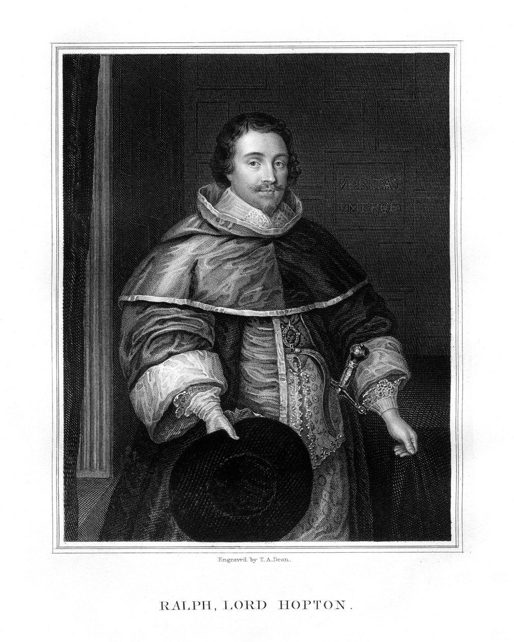 Sir Ralph, Lord Hopton, engelsk soldat, 1827. av T. A. Dean