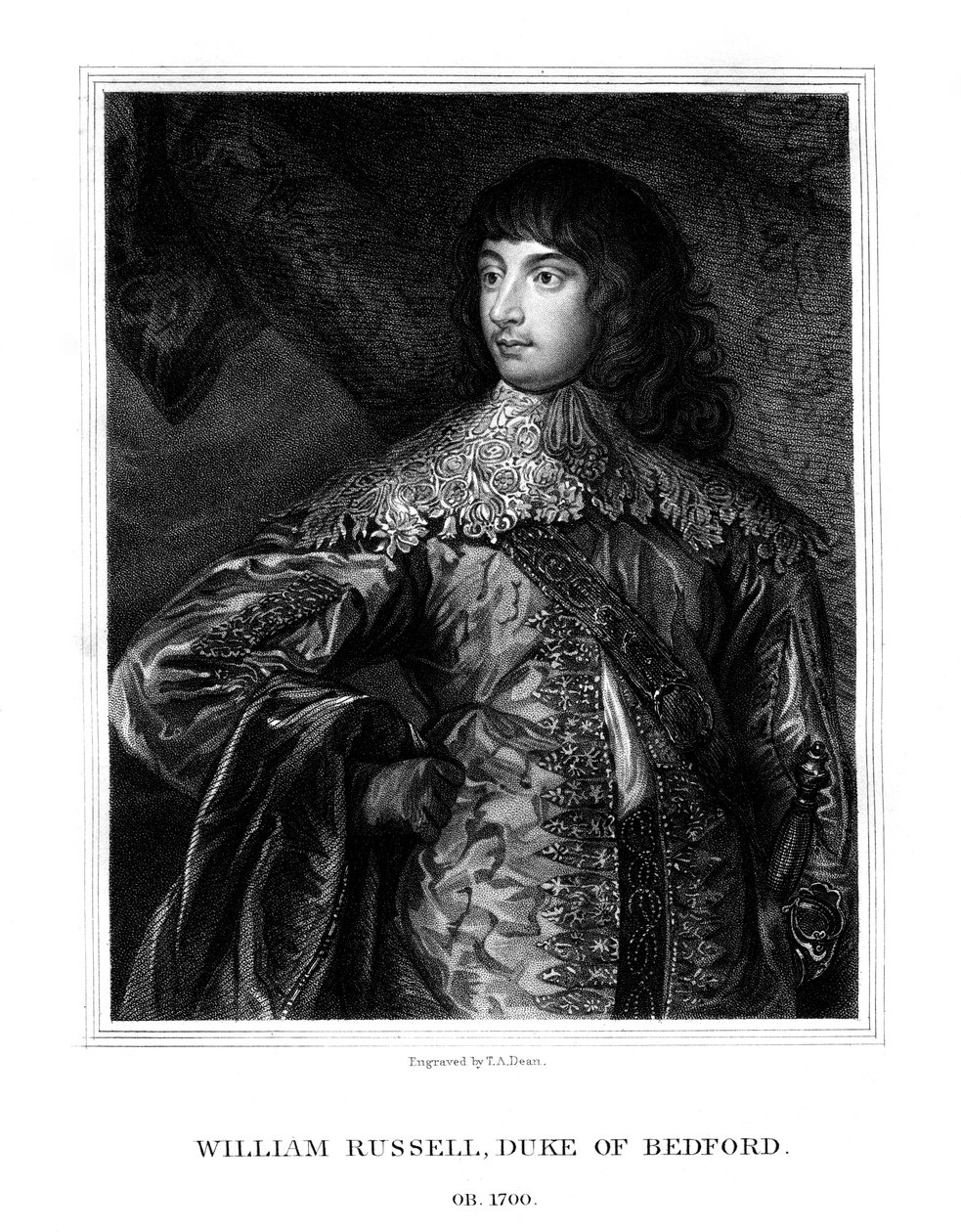 William Russell, 1:e hertig av Bedford, brittisk soldat, 1825. av T. A. Dean