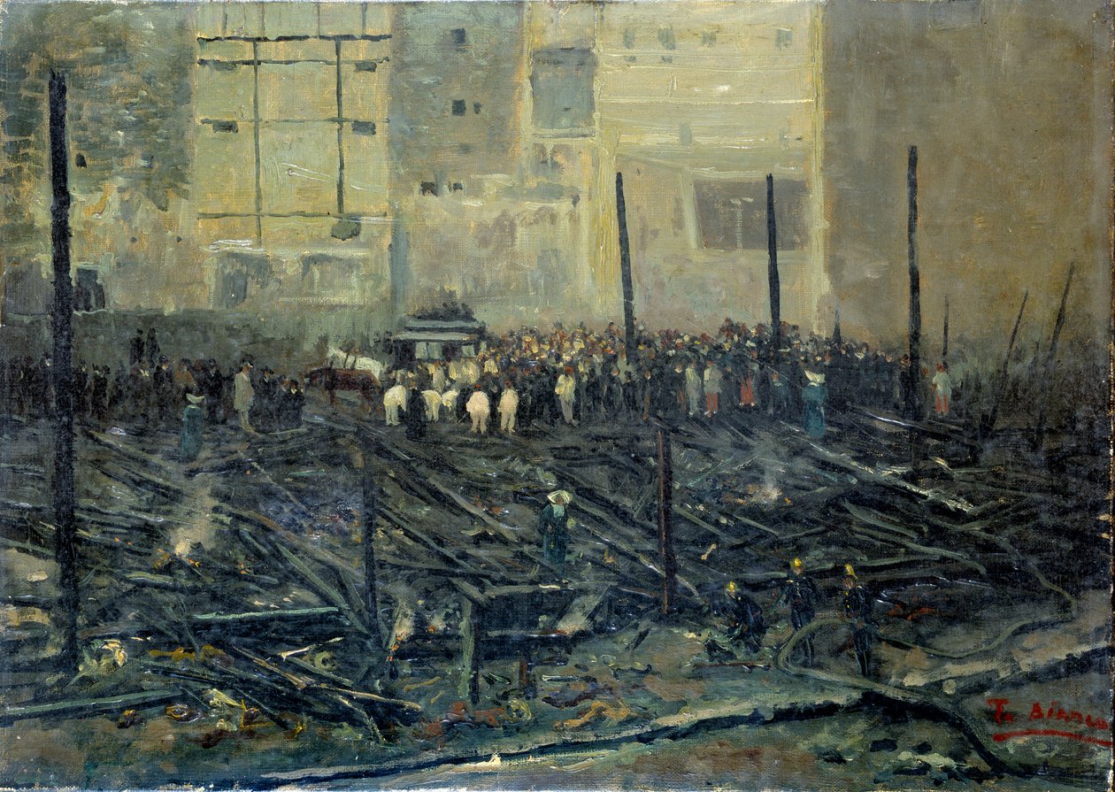 The Bazaar of Charity efter branden den 4/05/1897 Målning av T. Bianco (1800-talet) 1897 Paris, Musee Carnavalet av T. Bianco