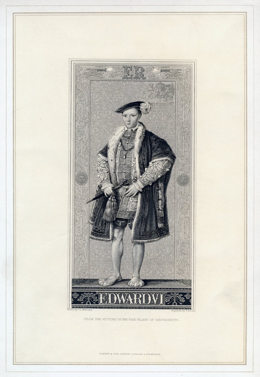 Edward VI, kung av England. av T. Brown