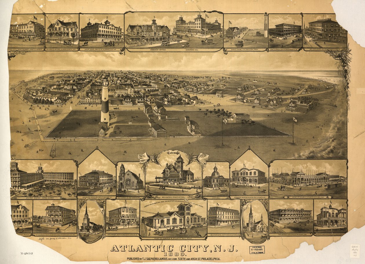 Atlantic City, N.J. 1880. LOC 75694710 av T. J. Shepherd Landis