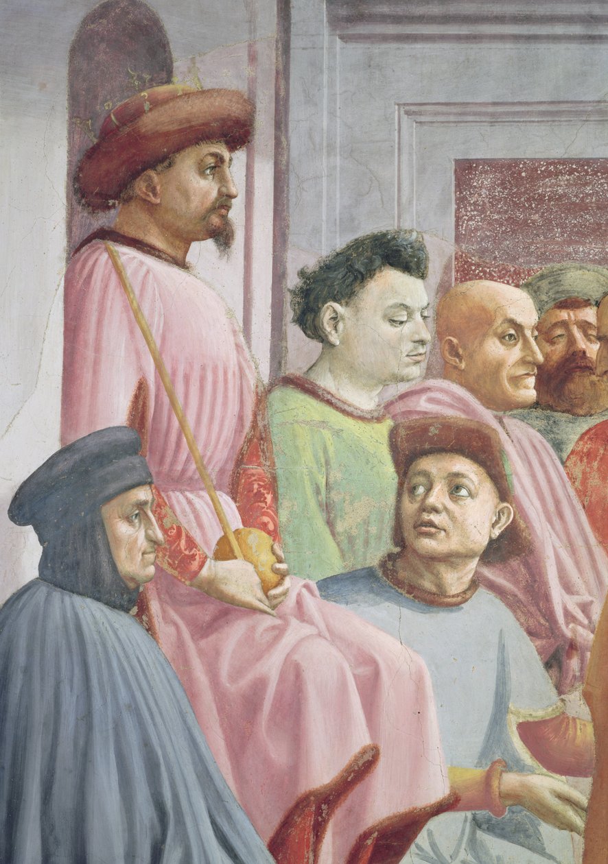 The Raising of the Son of Theophilus, King of Antioch, Detail of the King of Antioch, ca 1427 fresk se även 63302 av Tommaso Masaccio