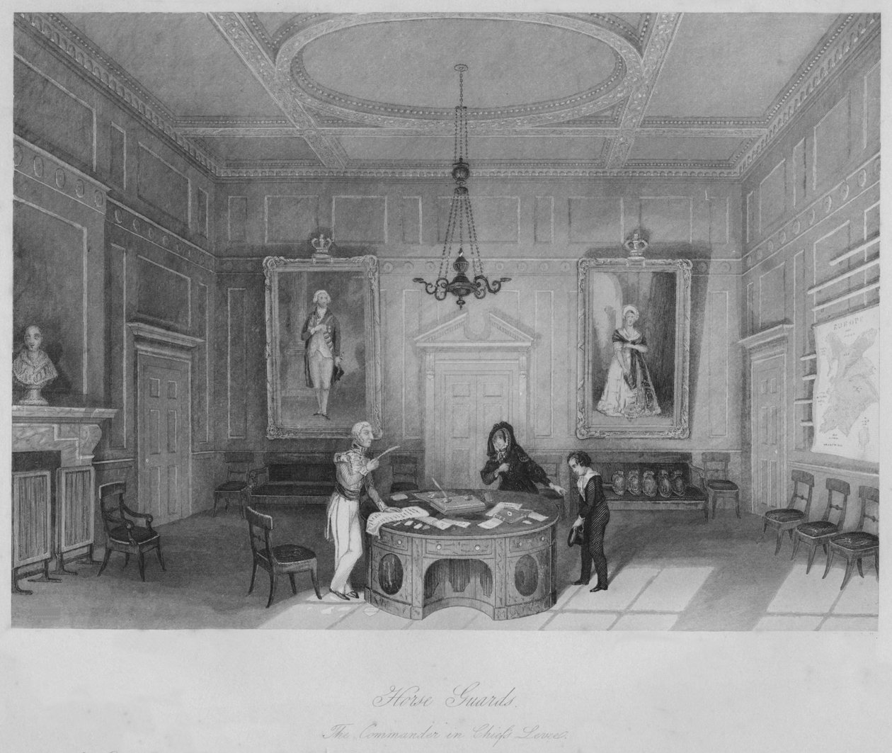 Hästvakter. Överbefälhavaren Levee, c1841 av T Turnbull