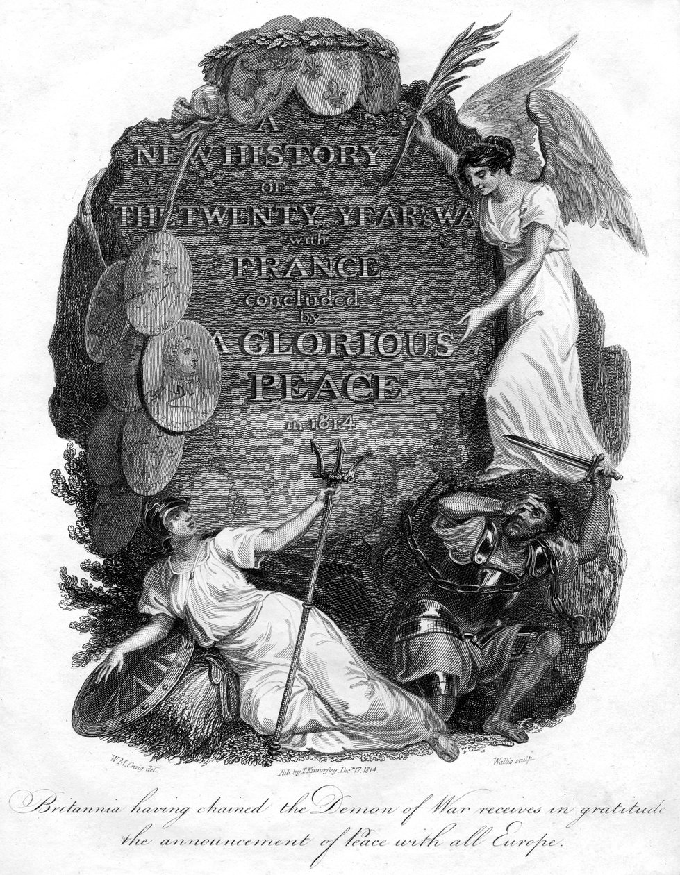 Britannia hade kedjat in krigets demon, 1816. av T. Wallis