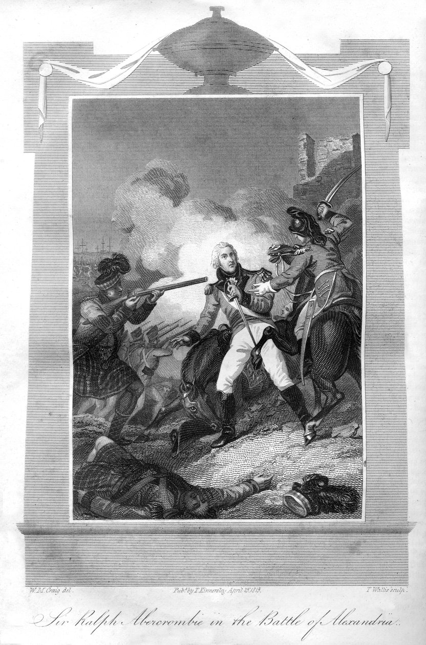 Sir Ralph Abercrombie 1734-1801 i slaget vid Alexandria, 1816. av T. Wallis